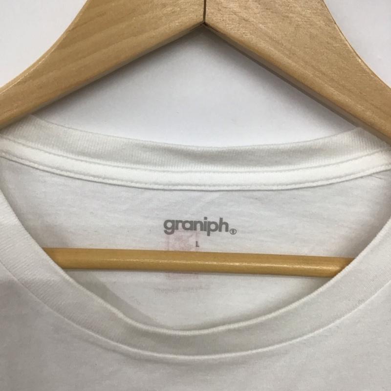 グラニフ graniph Tシャツ 半袖 半袖カットソー プリントTシャツ クルーネックカットソー L プリント 白 / ホワイト /  メンズ USED 古着 中古 10149119