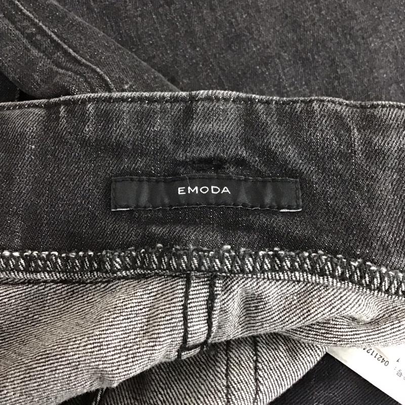 エモダ EMODA パンツ デニム、ジーンズ 042112471101-01 タックラインハイウエストジーンズ スリムパンツ S 無地 黒 / ブラック /  レディース USED 古着 中古 10122409