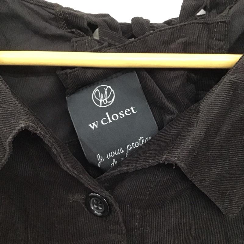 ダブルクローゼット w closet シャツ、ブラウス 長袖 293683 後ろレースアップコーデュロイGジャン 無地 ダークブラウン / ダークブラウン /  レディース USED 古着 中古 10129165