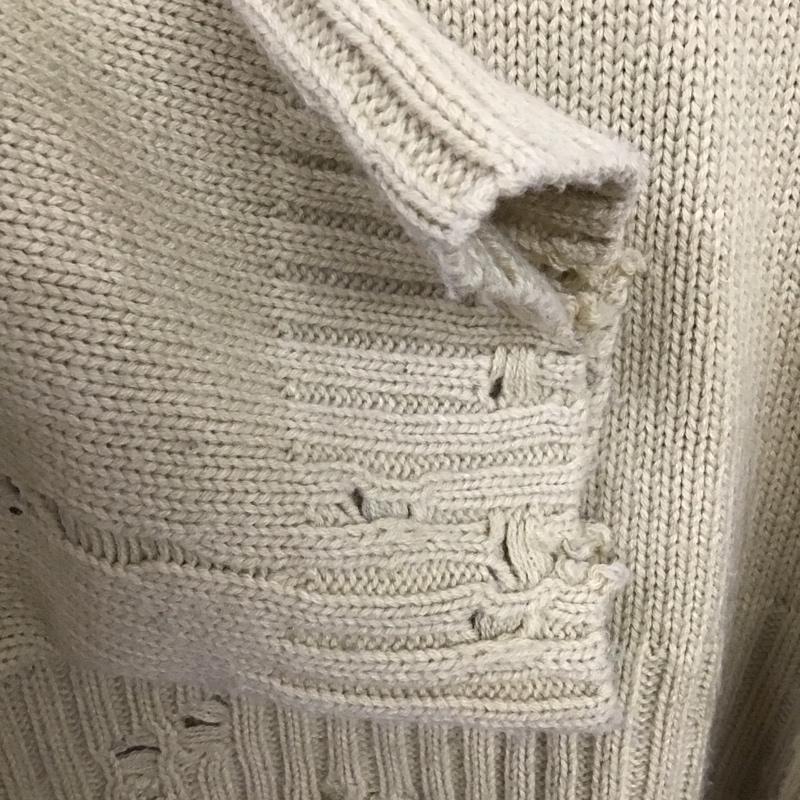 ニコアンド niko and... ニット、セーター 長袖 NKN26682CF ダメージ加工 L 無地 黄 / イエロー /  レディース USED 古着 中古 10147787