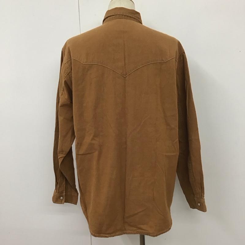 リーバイス Levi s シャツ、ブラウス 長袖 長袖シャツ カラーシャツ ポケットシャツ 長袖カットソー L 無地 茶 / ブラウン /  メンズ USED 古着 中古 10109777