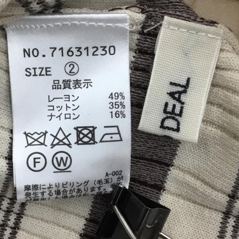 ココ ディール COCO DEAL カットソー 半袖 2 チェック ベージュ / ベージュ / X 茶 / ブラウン /  レディース USED 古着 中古 10134739