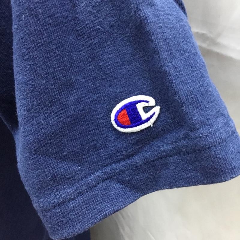 チャンピオン Campion Tシャツ 半袖 S プリント X ロゴ、文字 紺 / ネイビー /  メンズ USED 古着 中古 10112739