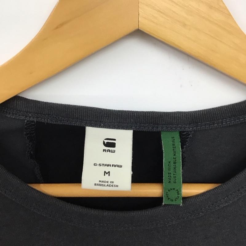 ジースターロゥ G-STAR RAW カットソー 長袖 長袖カットソー プリントカットソー クルーネック M ロゴ、文字 灰 / グレー /  メンズ USED 古着 中古 10132692