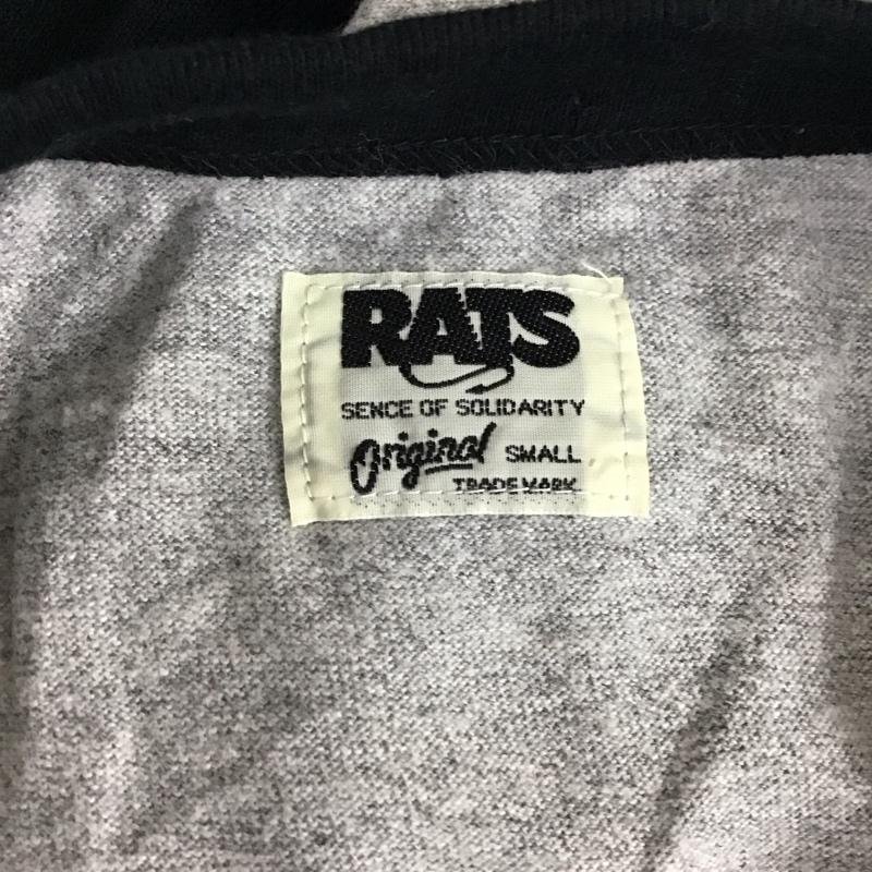 ラッツ RATS カットソー 七分袖 ラグラン クルーネックカットソー 七分丈Tシャツ S ロゴ、文字 黒 / ブラック / X 灰 / グレー /  メンズ USED 古着 中古 10114711