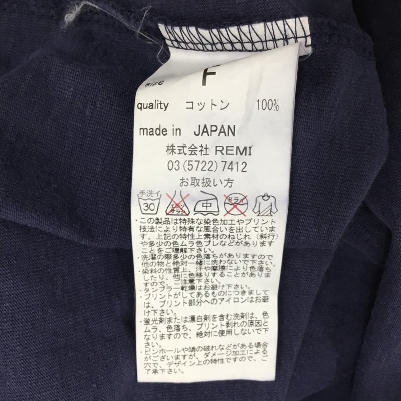 レミ レリーフ REMI RELIEF Tシャツ 半袖 半袖カットソー プリントTシャツ クルーネックカットソー FREE 無地 紺 / ネイビー /  メンズ USED 古着 中古 10114602