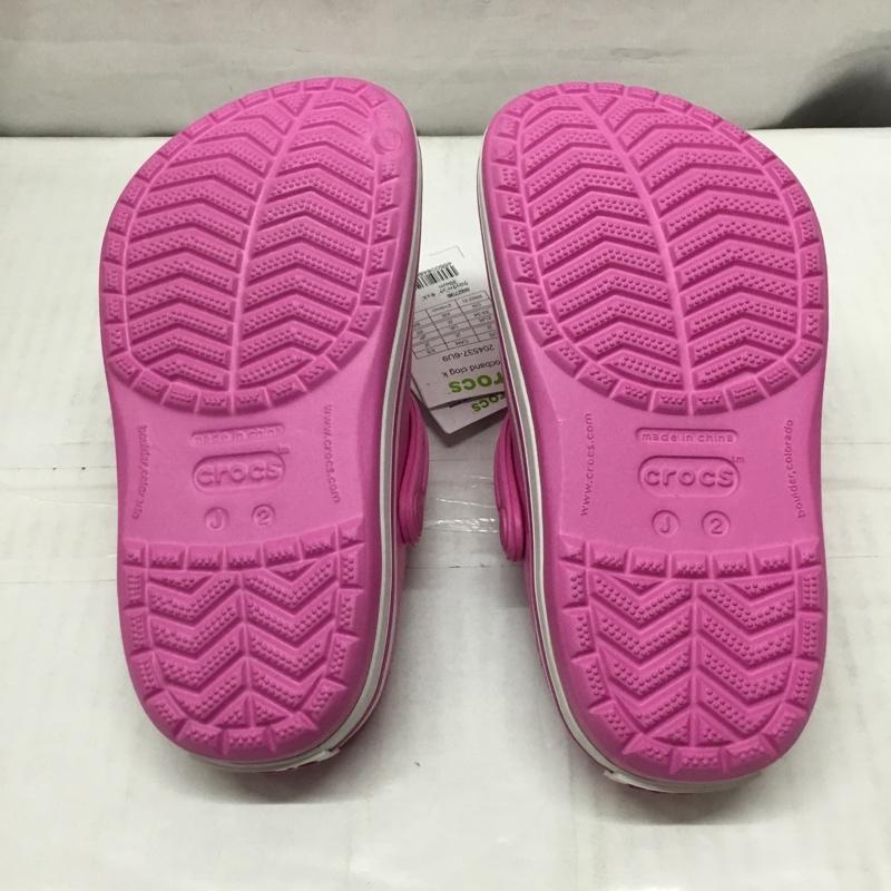 クロックス crocs シューズ シューズ 204537-6U9 Crocband Clog K 20cm キッズ サンダル 20.0cm ロゴ、文字 桃 / ピンク /  ガールズ USED 古着 中古 10110666