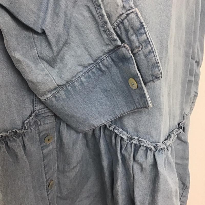 ザラ ZARA ワンピース ひざ丈スカート S 無地 水色 / ライトブルー /  レディース USED 古着 中古 10107261