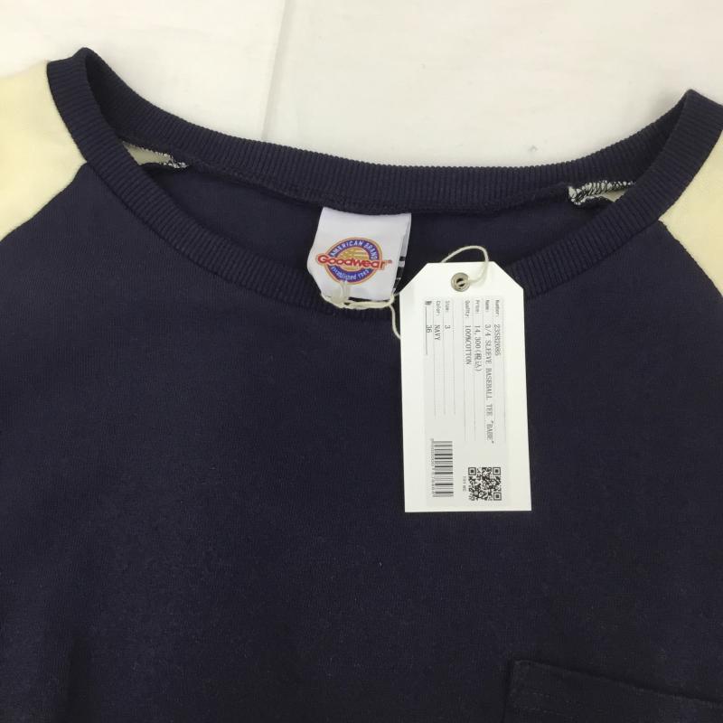 ベドウィン アンド ザ ハートブレイカーズ BEDWIN & THE HEARTBREAKERS カットソー 七分袖 3/4 SLEEVE BASEBALL TEE BABE 3 無地 ベージュ / ベージュ / X 紺 / ネイビー /  メンズ USED 古着 中古 10125400