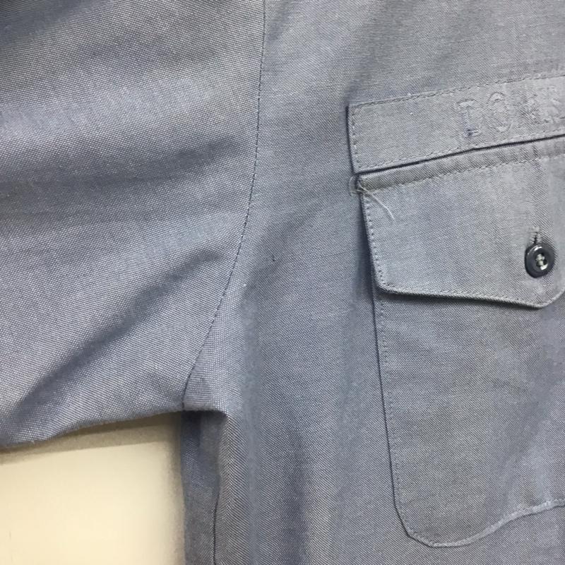 ミリタリー ミリタリー シャツ、ブラウス 長袖 長袖シャツ 無地シャツ カラーシャツ ミリタリーシャツ L ロゴ、文字 水色 / ライトブルー /  メンズ USED 古着 中古 10140670
