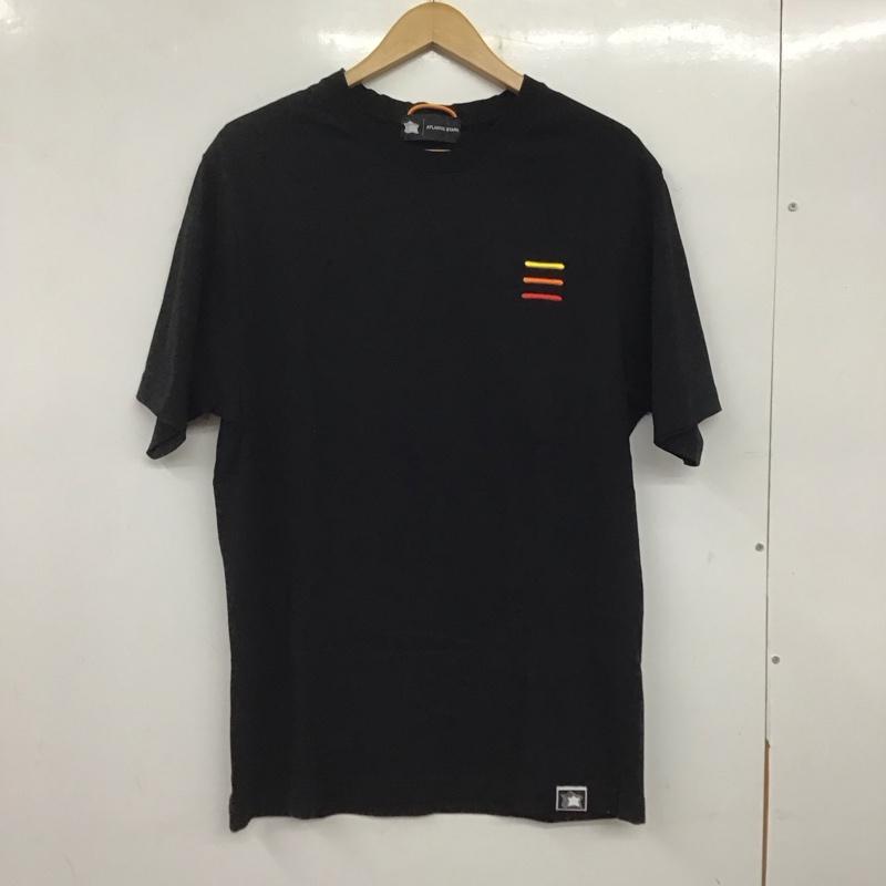 アトランティック スターズ Atlantic STARS Tシャツ 半袖 半袖カットソー プリントTシャツ クルーネックカットソー L ロゴ、文字 黒 / ブラック /  メンズ USED 古着 中古 10140314