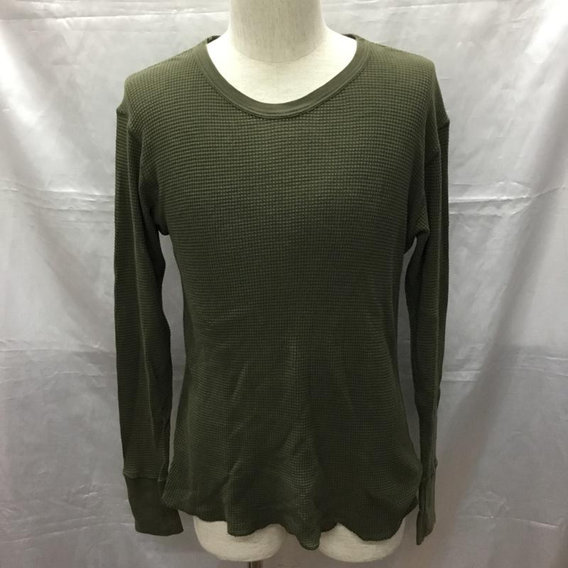 ジチピ gicipi カットソー 長袖 長袖カットソー クルーネックカットソー ロングスリーブカットソー ワッフルカットソー 3 無地 カーキ / カーキ /  メンズ USED 古着 中古 10114126
