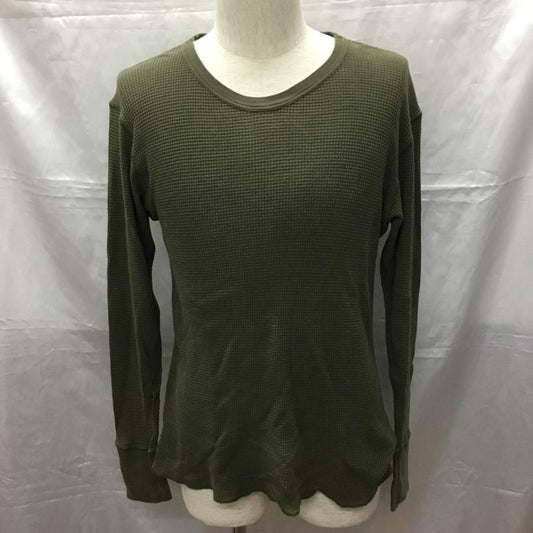 ジチピ gicipi カットソー 長袖 長袖カットソー クルーネックカットソー ロングスリーブカットソー ワッフルカットソー 3 無地 カーキ / カーキ /  メンズ USED 古着 中古 10114126