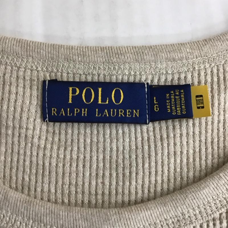 ポロラルフローレン POLO RALPH LAUREN カットソー 半袖 クルーネック サーマル L ワンポイント ベージュ / ベージュ /  メンズ USED 古着 中古 10119824