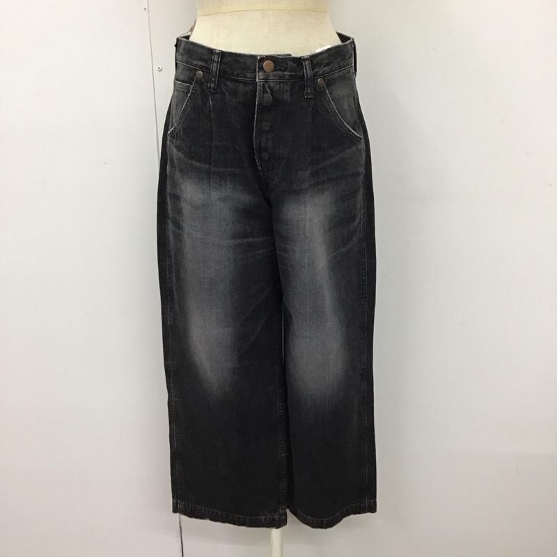 ビッグジョン Big John パンツ デニム、ジーンズ デニムパンツ ストレートパンツ ワイドパンツ カジュアルパンツ 27インチ 無地 黒 / ブラック /  レディース USED 古着 中古 10115194