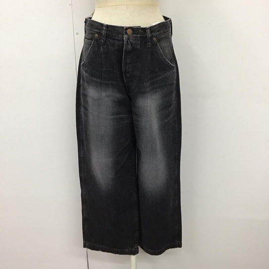 ビッグジョン Big John パンツ デニム、ジーンズ デニムパンツ ストレートパンツ ワイドパンツ カジュアルパンツ 27インチ 無地 黒 / ブラック /  レディース USED 古着 中古 10115194