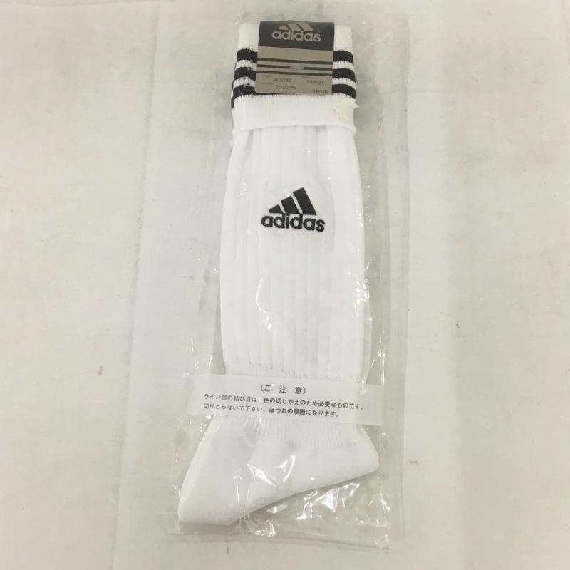 アディダス adidas ファッション小物 ファッション小物 R0082 3ストライプ ゲームソックス サッカー キッズ 19cm 20cm 21cm ロゴ、文字 白 / ホワイト / X 黒 / ブラック /  ボーイズ USED 古着 中古 10132143