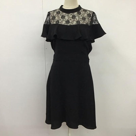 ヘザー Heather ワンピース ひざ丈スカート HE070259TO レース 半袖 FREE 無地 黒 / ブラック /  レディース USED 古着 中古 10116666