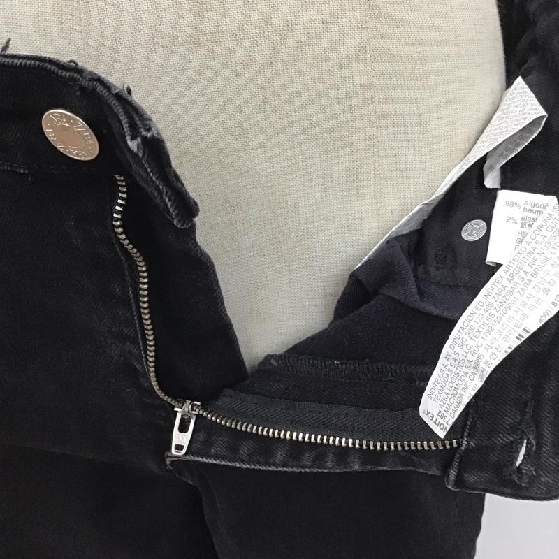 ザラ ZARA パンツ デニム、ジーンズ 4060 812 800 ストレッチ 無地 黒 / ブラック /  レディース USED 古着 中古 10112351