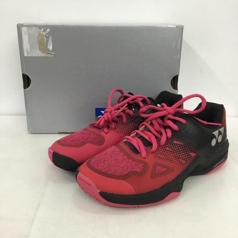 ヨネックス YONEX スニーカー スニーカー SHTAD2WG パワークッション エアラスダッシュ2 ワイドGC テニスシューズ 23cm 23.0cm ロゴ、文字 黒 / ブラック / X 桃 / ピンク /  レディース USED 古着 中古 10149912