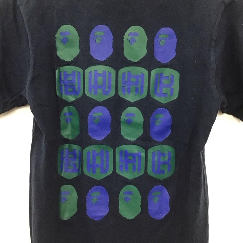 ベイプ BAPE Tシャツ 半袖 半袖カットソー プリントTシャツ クルーネックカットソー S ロゴ、文字 紺 / ネイビー /  メンズ USED 古着 中古 10147593