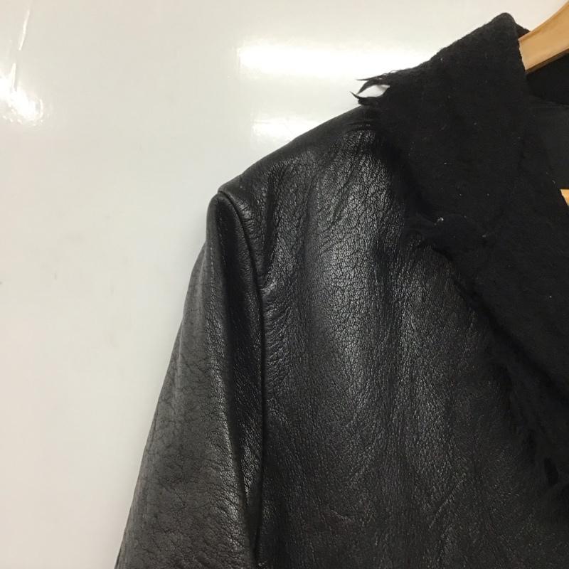 シェラック SHELLAC ジャケット、上着 ジャケット、ブレザー ラムレザージャケット アウター フロントボタン 48 無地 黒 / ブラック /  メンズ USED 古着 中古 10143541