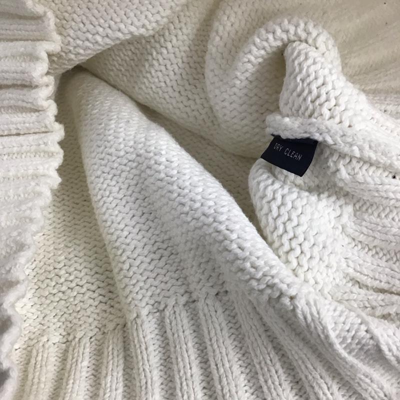 ポロバイラルフローレン Polo by RALPH LAUREN ニット、セーター 長袖 長袖ニットカットソー Vネック セーター M ロゴ、文字 白 / ホワイト /  メンズ USED 古着 中古 10141738