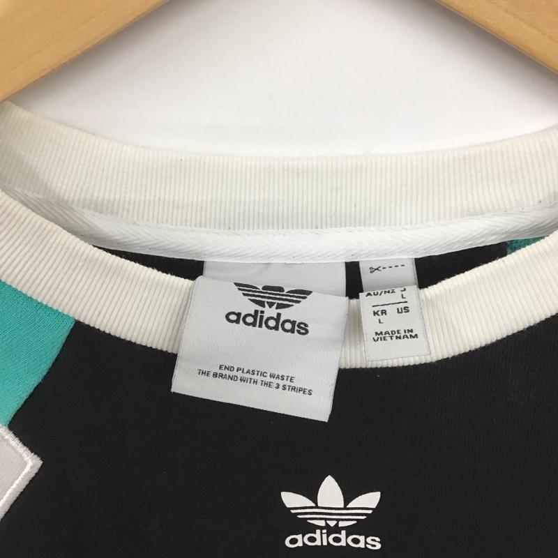 アディダス adidas トレーナー 長袖 hs2629 スウェット L ロゴ、文字 白 / ホワイト / X 黒 / ブラック / X 薄緑 / ライトグリーン / X 桃 / ピンク /  メンズ USED 古着 中古 10148052