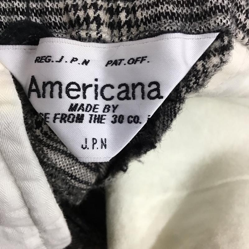 アメリカーナ AMERICANA パンツ スラックス ウール混 M チェック 黒 / ブラック / X 白 / ホワイト /  レディース USED 古着 中古 10117366