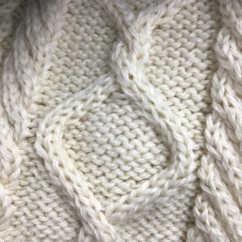 ガンジー ウーレンズ GUERNSEY WOOLLENS ニット、セーター 長袖 長袖ニットカットソー クルーネック セーター M 総柄 白 / ホワイト / X 紺 / ネイビー /  メンズ USED 古着 中古 10141474