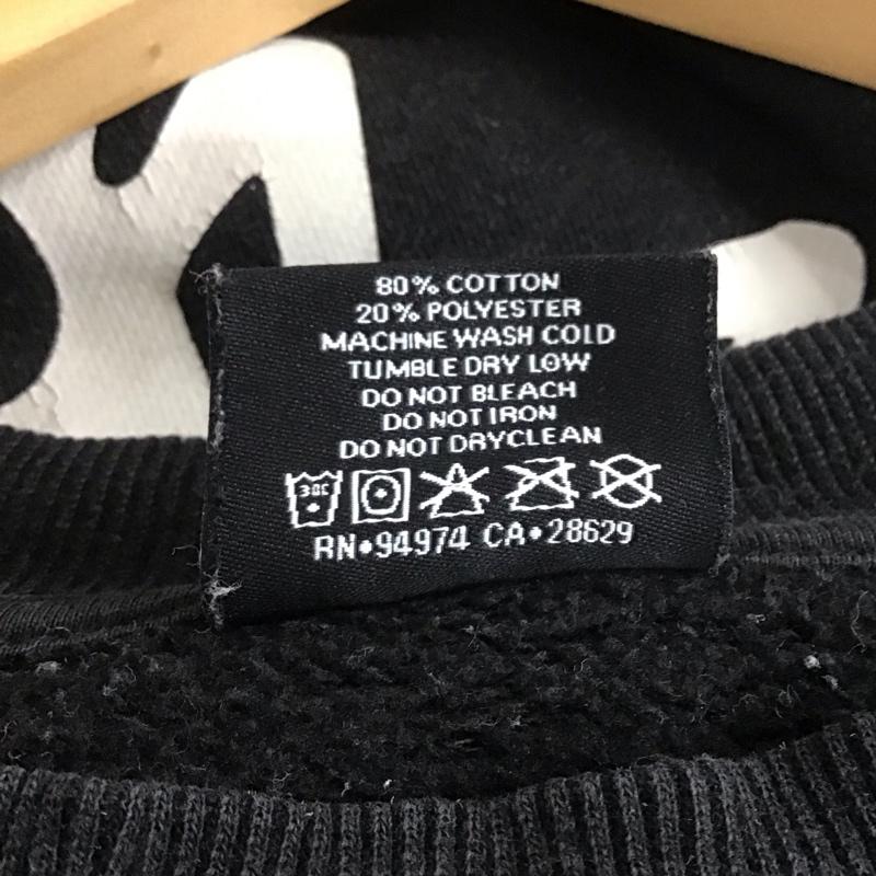 ステューシー STUSSY トレーナー 長袖 バックロゴ スウェット 裏起毛 S ロゴ、文字 黒 / ブラック /  メンズ USED 古着 中古 10133275