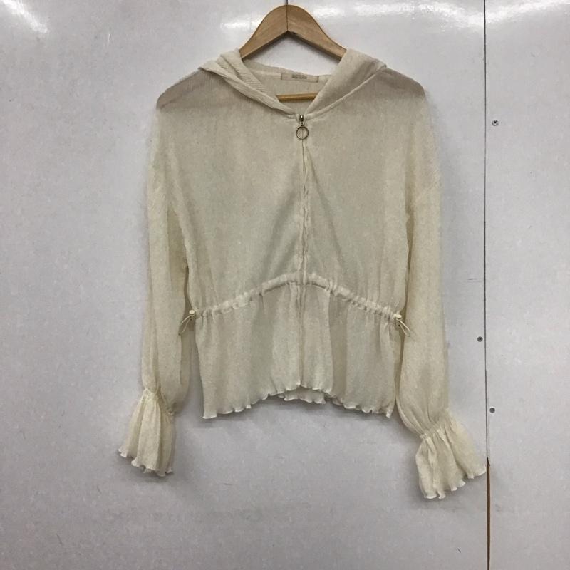 ナイスクラップ NICE CLAUP パーカー 長袖 300050 プリーツ シアー FREE 無地 オフホワイト / オフホワイト /  レディース USED 古着 中古 10146928