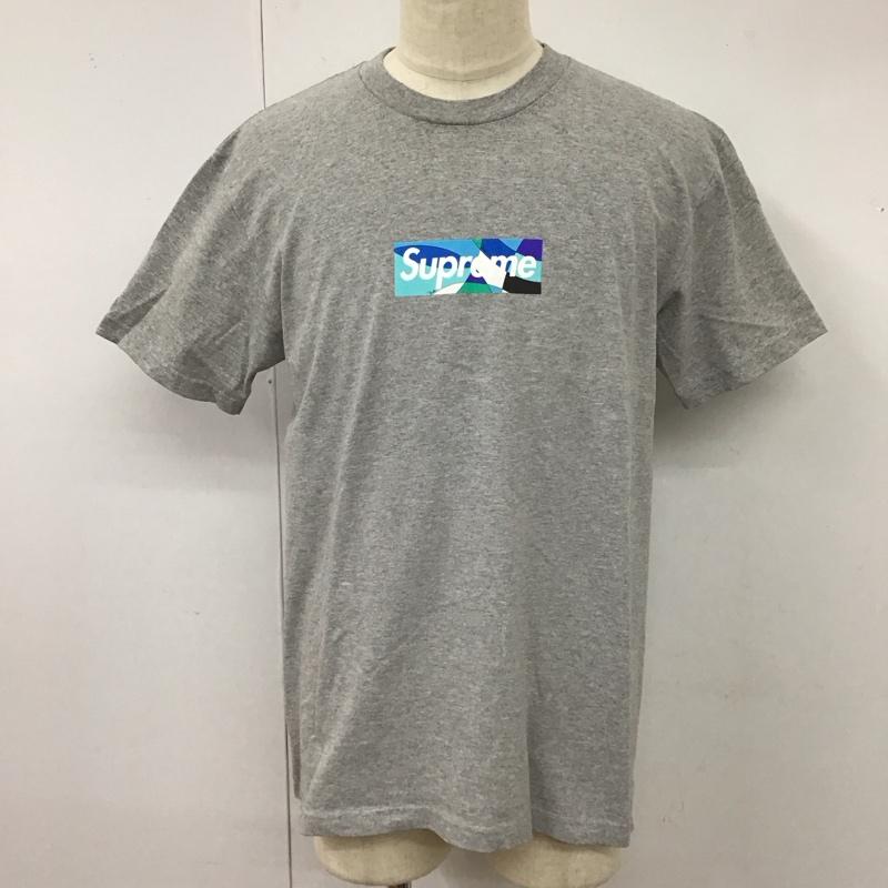 シュプリーム Supreme Tシャツ 半袖 2021ss EmilioPucciBoxLogoTee 半袖カットソー プリントTシャツ M ロゴ、文字 灰 / グレー /  メンズ USED 古着 中古 10116414
