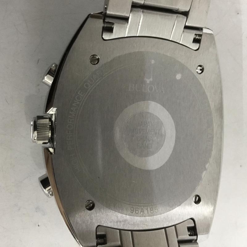 ブローバ BULOVA 腕時計 アナログ（クォーツ式） 96A185 CURV カーブ スポーツ 箱有 ロゴ、文字 銀 / シルバー / X 青 / ブルー /  メンズ USED 古着 中古 10133881