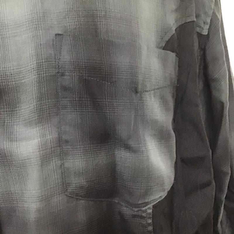 エレファントトライバルファブリックス elephant TRIBAL fabrics シャツ、ブラウス 長袖 長袖シャツ カラーシャツ ポケットシャツ 長袖カットソー チェックシャツ M チェック 灰 / グレー /  メンズ USED 古着 中古 10124531