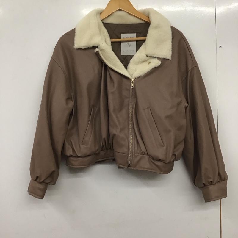 マジェスティックレゴン MAJESTIC LEGON ジャケット、上着 ライダース 1018073700 ふわふわボリュームライダース M 無地 茶 / ブラウン /  レディース USED 古着 中古 10139575