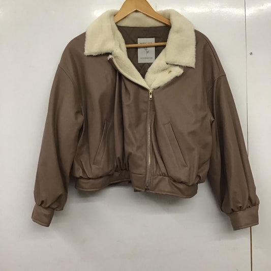 マジェスティックレゴン MAJESTIC LEGON ジャケット、上着 ライダース 1018073700 ふわふわボリュームライダース M 無地 茶 / ブラウン /  レディース USED 古着 中古 10139575