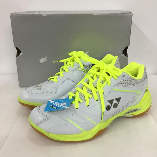 ヨネックス YONEX スニーカー スニーカー SHB66Z パワークッション 66Z バドミントンシューズ 24.5cm 箱有 スリム 24.5cm ロゴ、文字 灰 / グレー / X 黄 / イエロー /  レディース USED 古着 中古 10150022