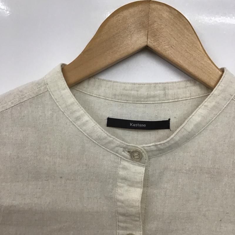 カスタネ Kastane シャツ、ブラウス 半袖 半袖シャツ 無地シャツ ノーカラーシャツ FREE 無地 アイボリー / アイボリー /  レディース USED 古着 中古 10143821