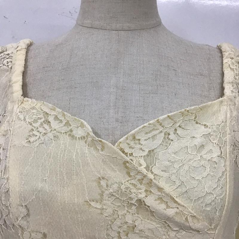 アルシーヴ archives ワンピース ロングスカート AR223010-21 レース スクエアネック 半袖 M レース柄 アイボリー / アイボリー /  レディース USED 古着 中古 10111549