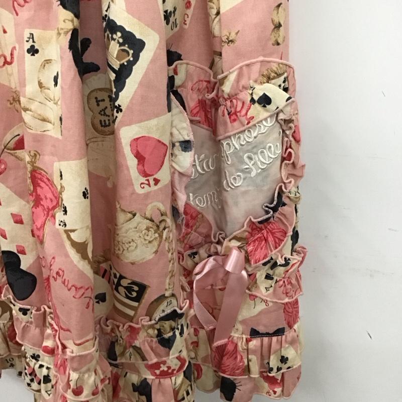 メタモルフォーゼ Metamorphose ワンピース ひざ丈スカート 総柄 桃 / ピンク /  レディース USED 古着 中古 10150650