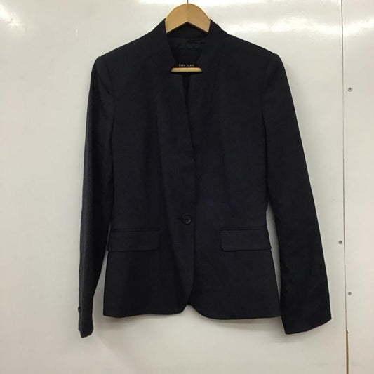 ザラベーシック ZARA BASIC ジャケット、上着 ジャケット、ブレザー カジュアルジャケット アウター カラージャケット 36 無地 紺 / ネイビー /  レディース USED 古着 中古 10136467