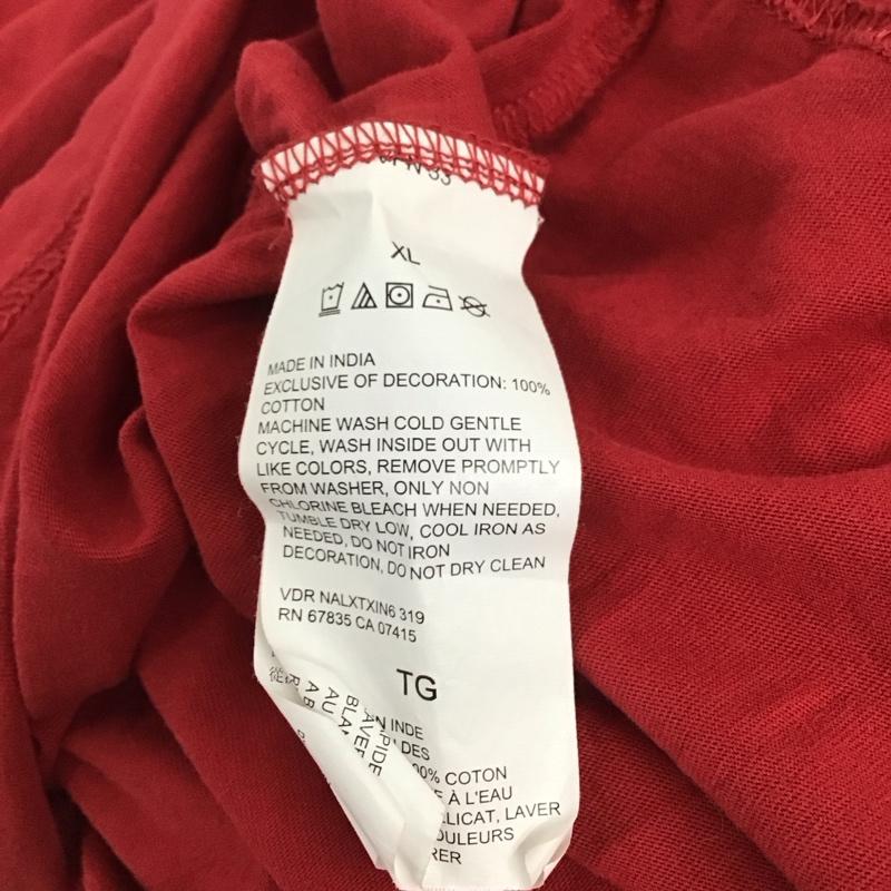 ノーティカ NAUTICA Tシャツ 半袖 半袖カットソー プリントTシャツ クルーネックカットソー XL ロゴ、文字 赤 / レッド /  メンズ USED 古着 中古 10134028