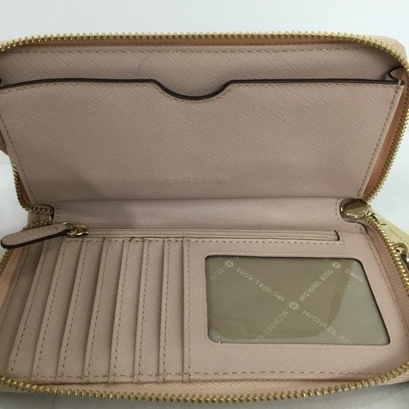 マイケルコース MICHAEL KORS 財布 長財布 35F8GTVW7L ラウンドファスナー ロゴ、文字 桃 / ピンク /  レディース USED 古着 中古 10138052