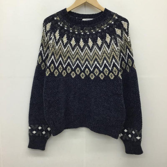 サマンサモスモスブルー Samansa Mos2 blue ニット、セーター 長袖 SKB-2600541 FREE ノルディック柄 紺 / ネイビー / X 白 / ホワイト / X 茶 / ブラウン /  レディース USED 古着 中古 10142548