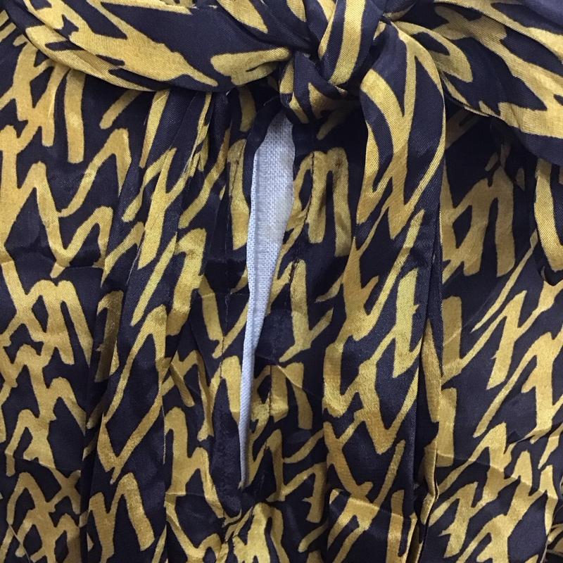 ザラ ZARA ワンピース ロングスカート 長袖ロングワンピース タートルネック シャツワンピース S 総柄 茶 / ブラウン / X 黄 / イエロー /  レディース USED 古着 中古 10110271