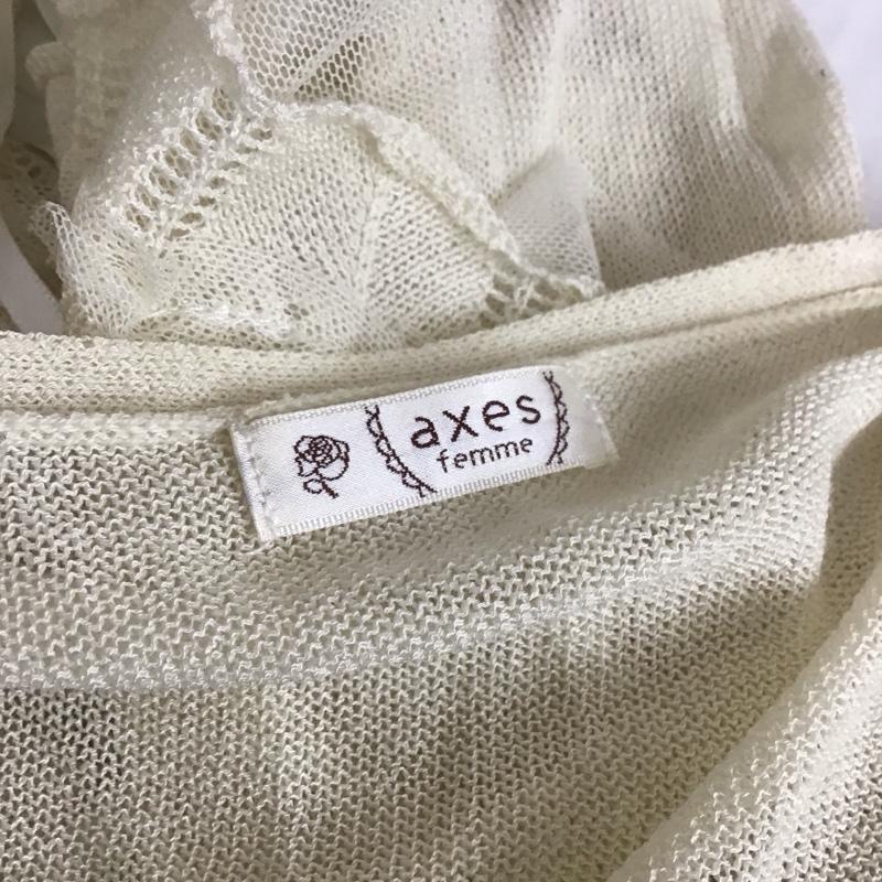 アクシーズファム axes femme カーディガン 半袖 半袖カーディガン 前開きカーディガン カジュアルレースカーディガン M 花柄 白 / ホワイト /  レディース USED 古着 中古 10107672
