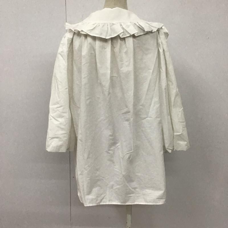 ザラ ZARA シャツ、ブラウス 七分袖 3666 162 250 フリル襟 ボリュームスリーブ M 無地 白 / ホワイト /  レディース USED 古着 中古 10107969