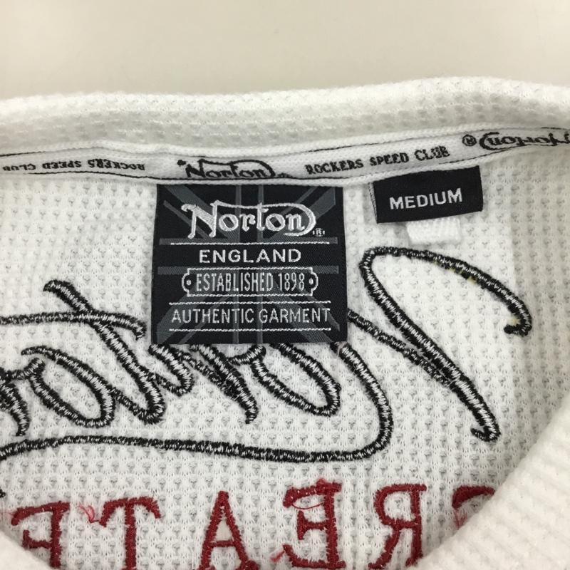 ノートン Norton カットソー 半袖 半袖カットソー ヘンリーネックカットソー プリントカットソー M ロゴ、文字 白 / ホワイト /  メンズ USED 古着 中古 10112304