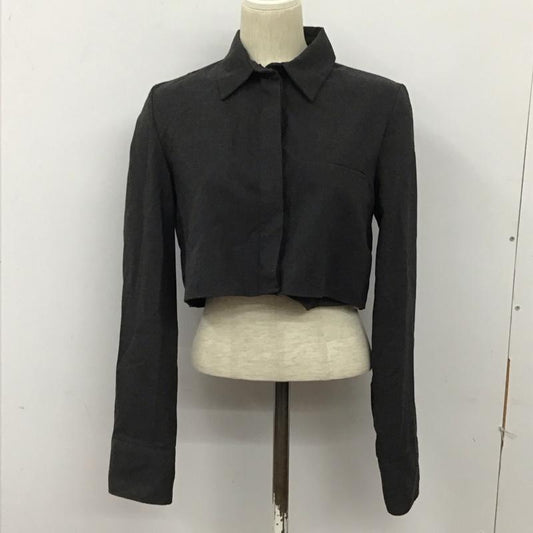 ザラ ZARA シャツ、ブラウス 長袖 長袖シャツ 無地シャツ カラーシャツ ショート丈 S 無地 灰 / グレー /  レディース USED 古着 中古 10125246